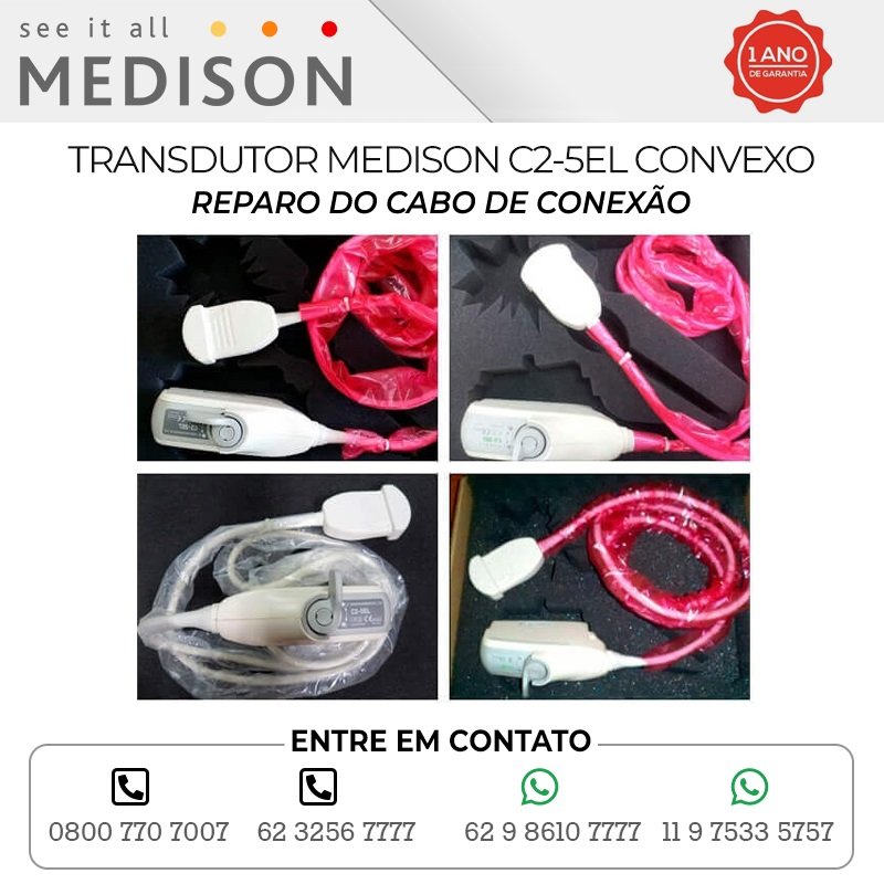 REPARO DO CABO DE CONEXAO TRANSDUTOR MEDISON C2 5EL CONVEXO
