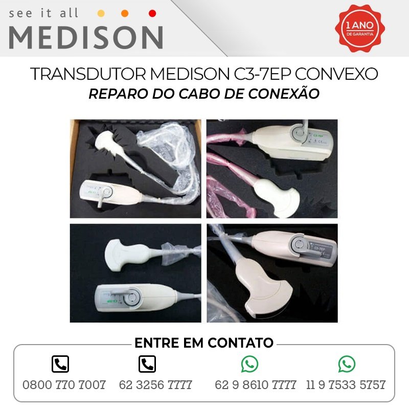 REPARO DO CABO DE CONEXAO TRANSDUTOR MEDISON C3 7EP CONVEXO