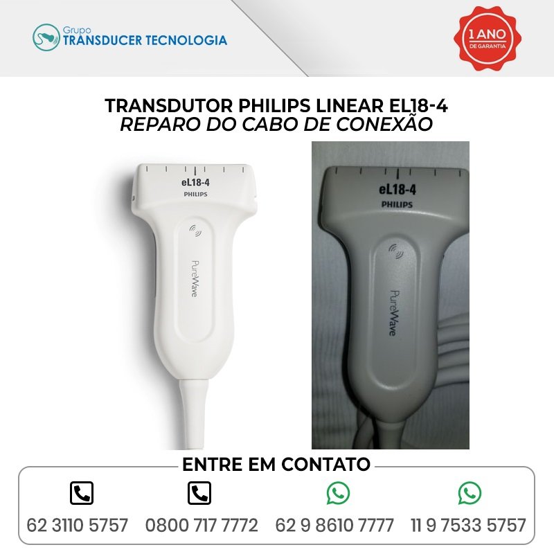 REPARO DO CABO DE CONEXAO TRANSDUTOR PHILIPS LINEAR EL18 4