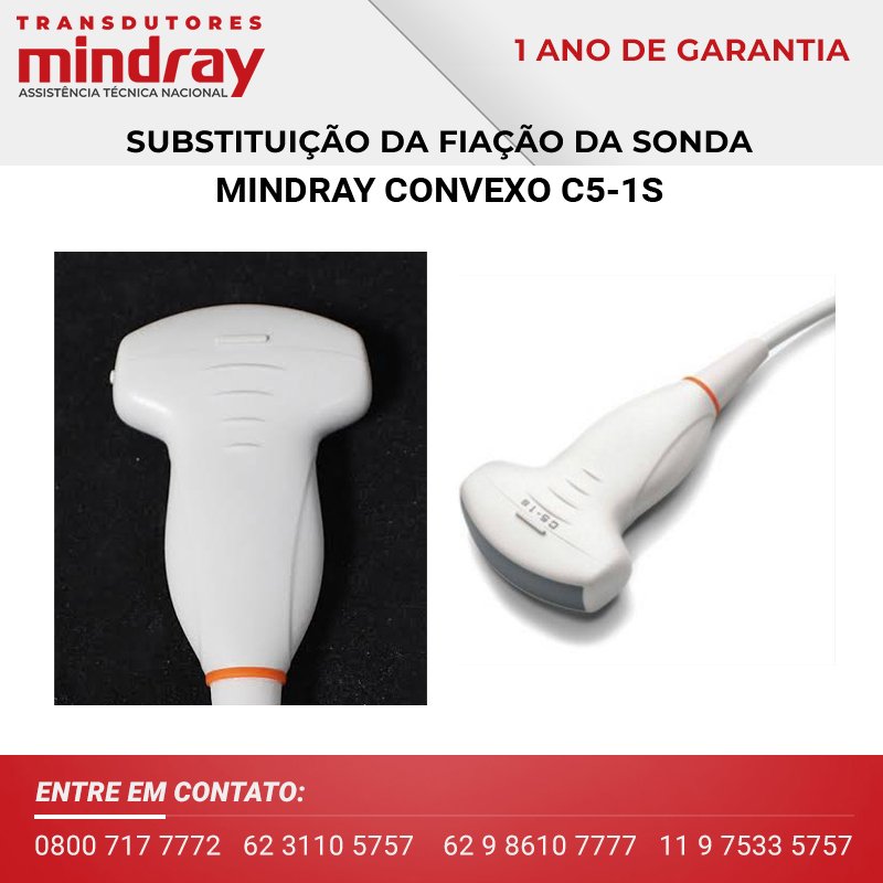 SUBSTITUIÇÃO DA FIAÇÃO TRANSDUTOR MINDRAY CONVEXO C5 1S