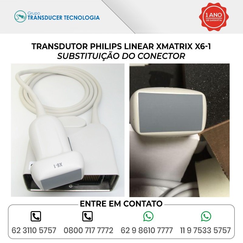 SUBSTITUICAO DO CONECTOR TRANSDUTOR PHILIPS LINEAR XMATRIX X6 1