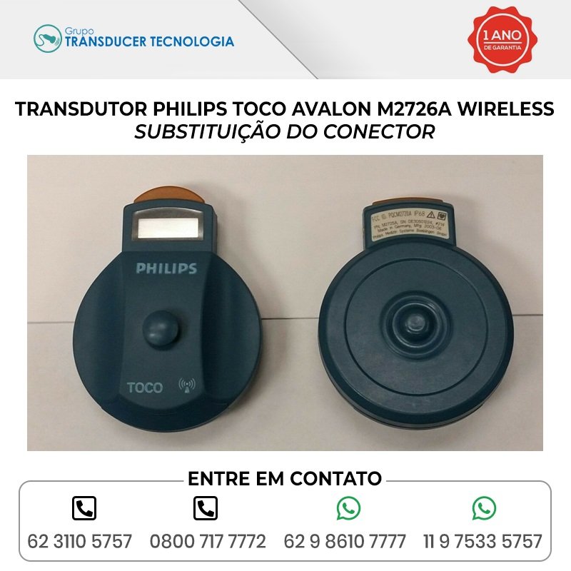 SUBSTITUICAO DO CONECTOR TRANSDUTOR PHILIPS TOCO AVALON M2726A WIRELESS