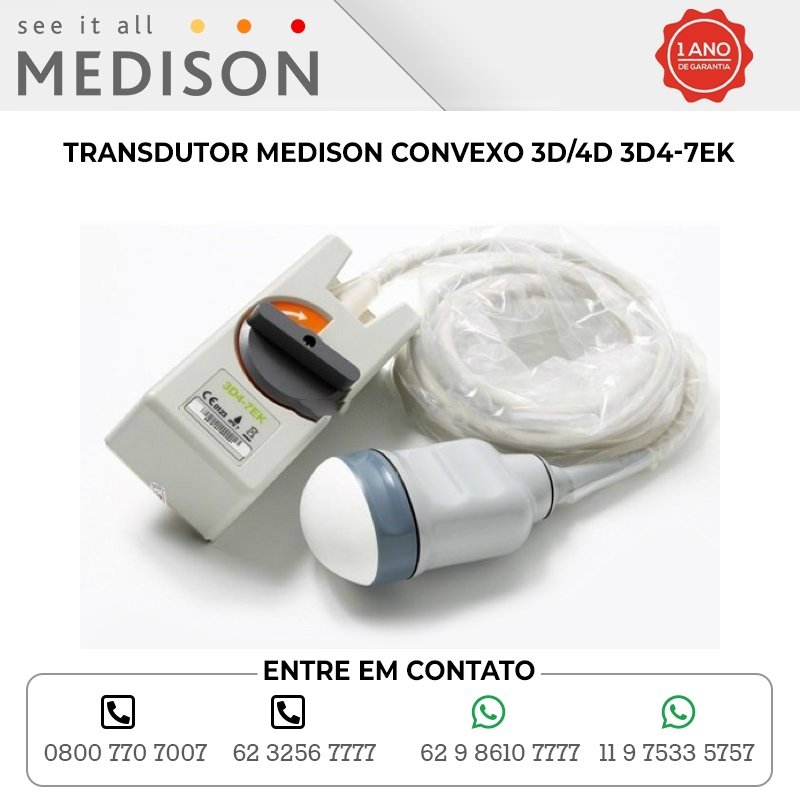 TRANSDUTOR MEDISON CONVEXO 3D 4D 3D4 7EK