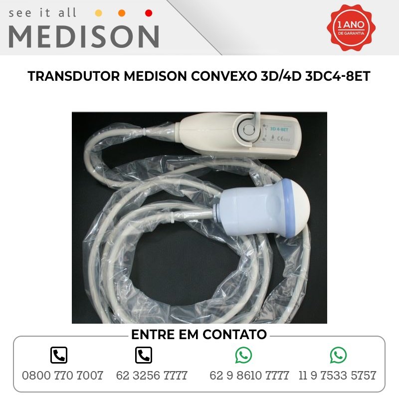 TRANSDUTOR MEDISON CONVEXO 3D 4D 3DC4 8ET