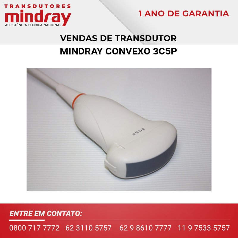 TRANSDUTOR MINDRAY CONVEXO 3C5P A VENDA