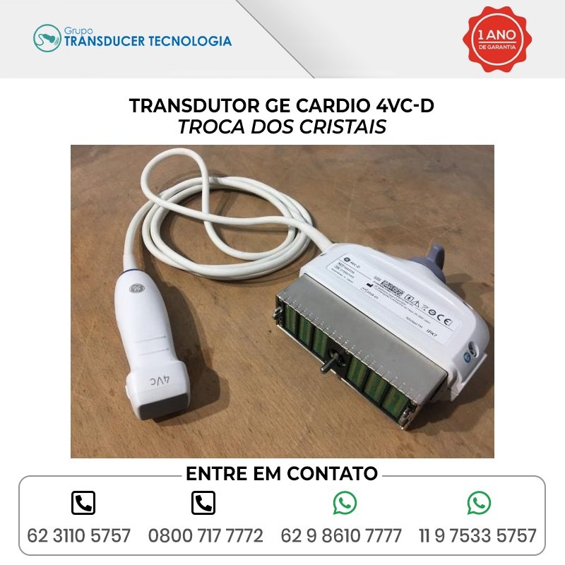 TROCA DOS CRISTAIS TRANSDUTOR GE CARDIO 4VC D