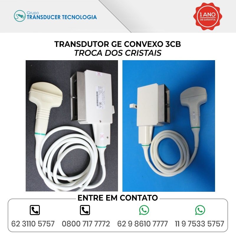 TROCA DOS CRISTAIS TRANSDUTOR GE CONVEXO 3CB