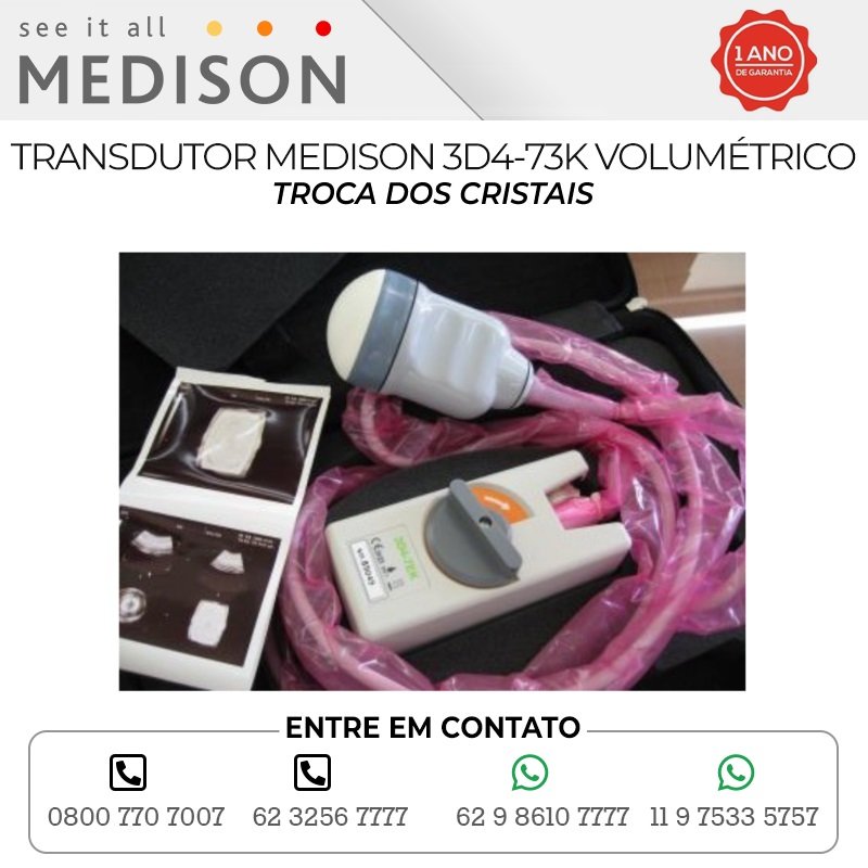 TROCA DOS CRISTAIS TRANSDUTOR MEDISON 3D4 73K VOLUMÉTRICO