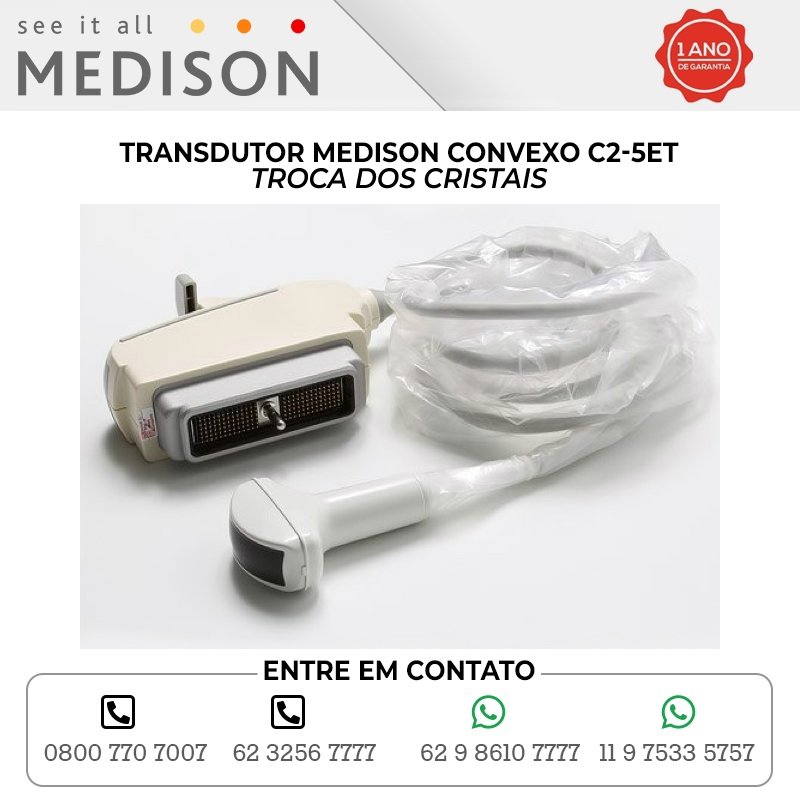 TROCA DOS CRISTAIS TRANSDUTOR MEDISON CONVEXO C2 5ET
