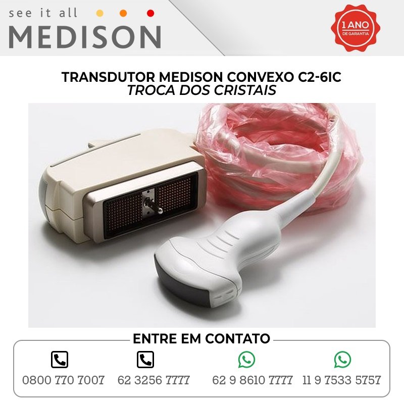 TROCA DOS CRISTAIS TRANSDUTOR MEDISON CONVEXO C2 6IC