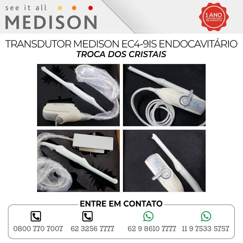 TROCA DOS CRISTAIS TRANSDUTOR MEDISON EC4 9IS ENDOCAVITÁRIO