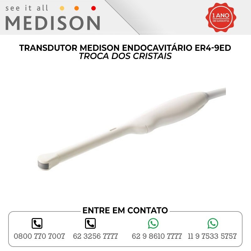 TROCA DOS CRISTAIS TRANSDUTOR MEDISON ENDOCAVITÁRIO ER4 9ED