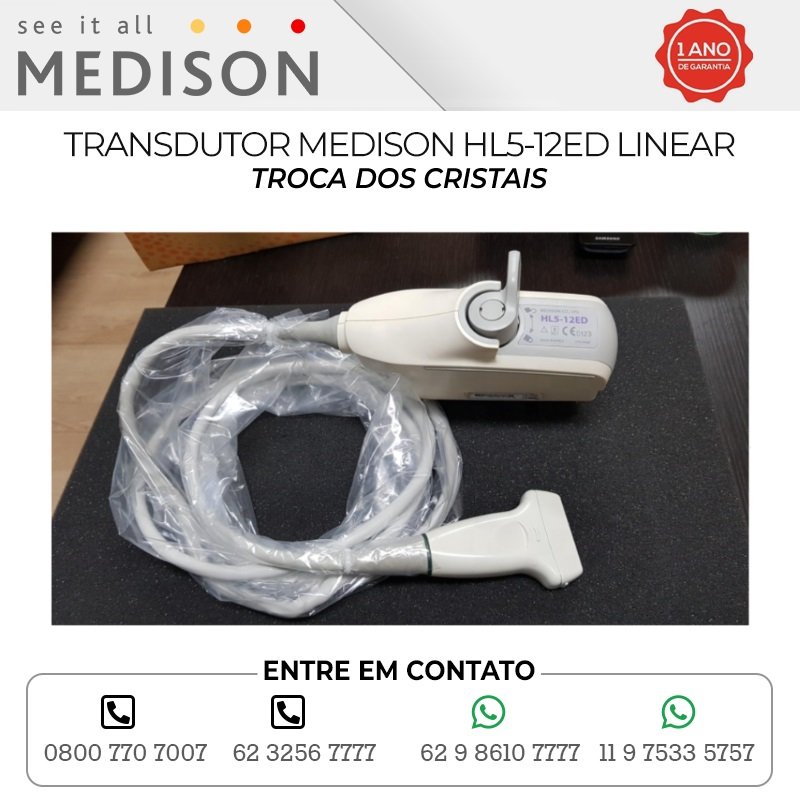 TROCA DOS CRISTAIS TRANSDUTOR MEDISON HL5 12ED LINEAR