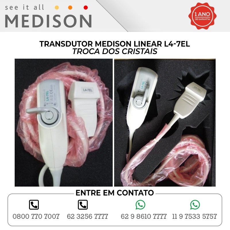 TROCA DOS CRISTAIS TRANSDUTOR MEDISON LINEAR L4 7EL