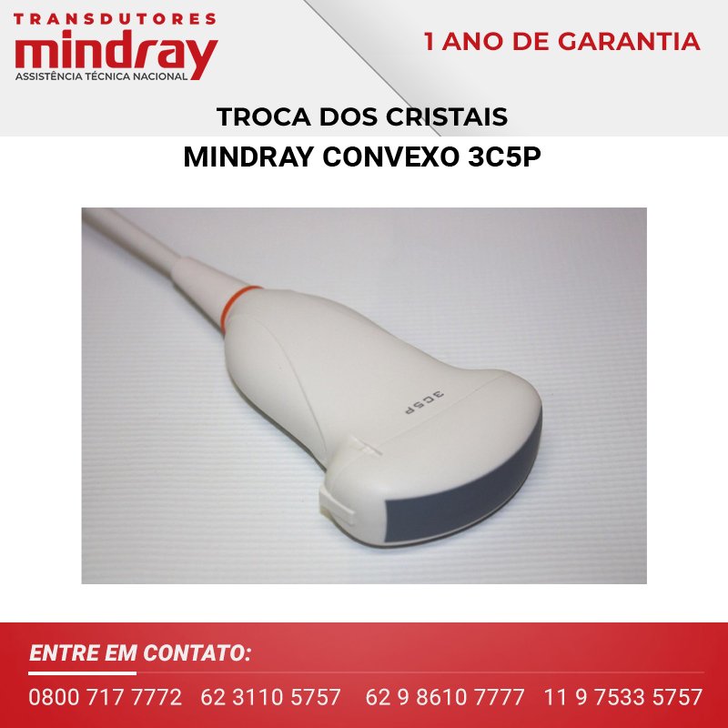 TROCA DOS CRISTAIS TRANSDUTOR MINDRAY CONVEXO 3C5P