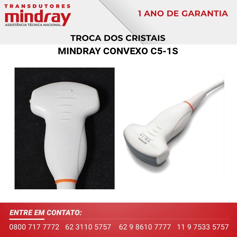 TROCA DOS CRISTAIS TRANSDUTOR MINDRAY CONVEXO C5 1S