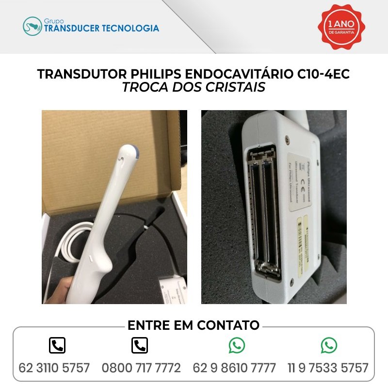TROCA DOS CRISTAIS TRANSDUTOR PHILIPS ENDOCAVITARIO C10 4EC