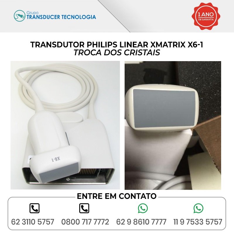 TROCA DOS CRISTAIS TRANSDUTOR PHILIPS LINEAR XMATRIX X6 1