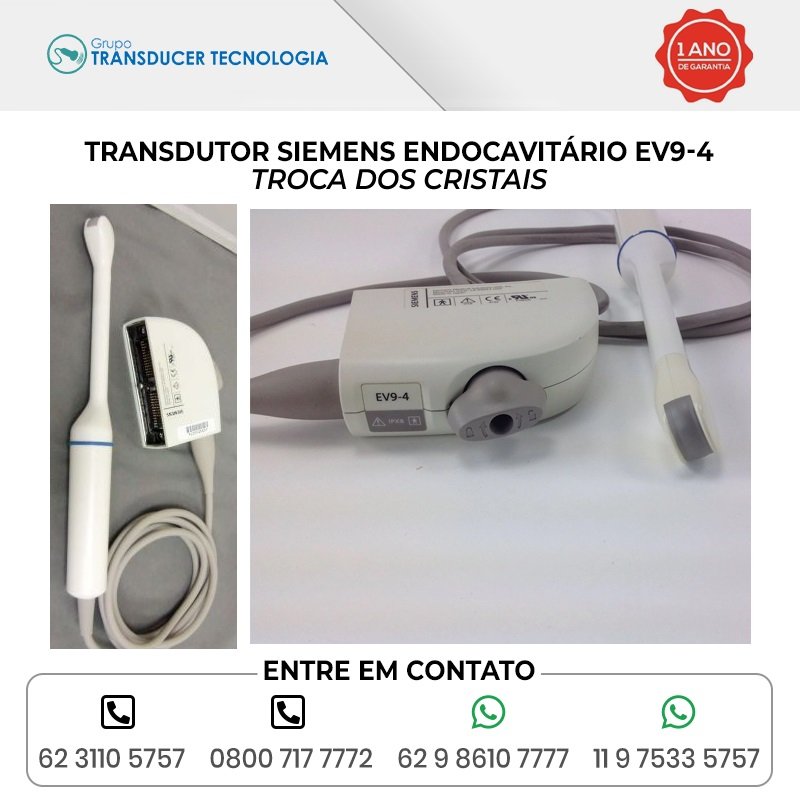 TROCA DOS CRISTAIS TRANSDUTOR SIEMENS ENDOCAVITARIO EV9 4
