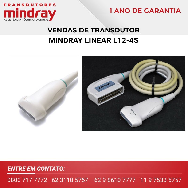 VENDAS DE TRANSDUTORES MINDRAY LINEAR L12 4S