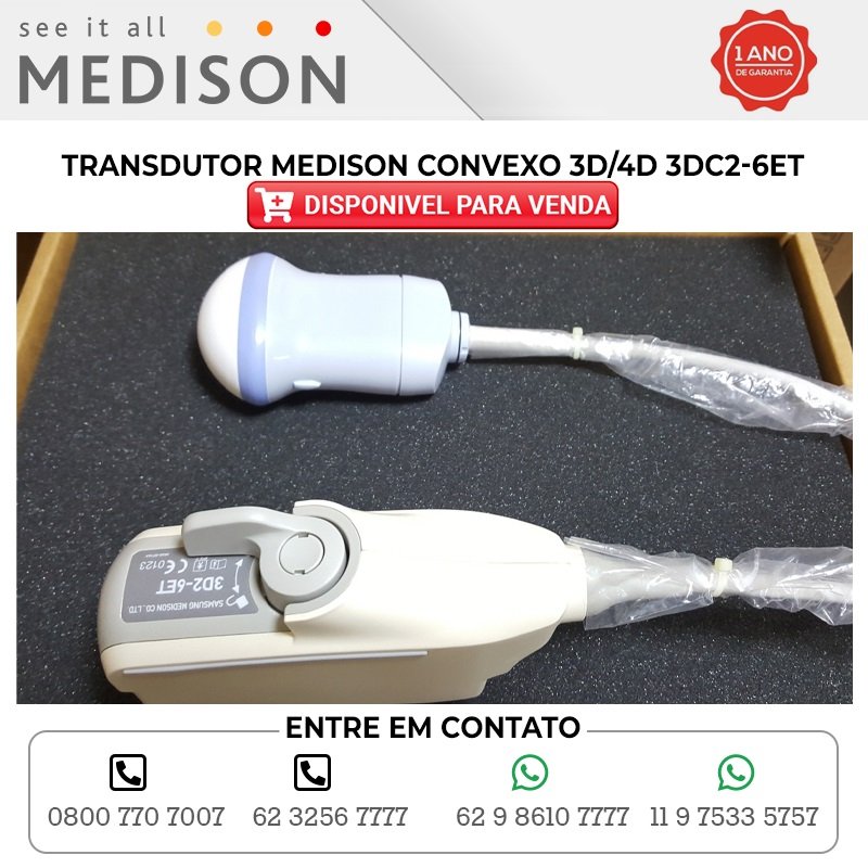 TRANSDUTOR MEDISON CONVEXO 3D 4D 3DC2 6ET DISPONIB