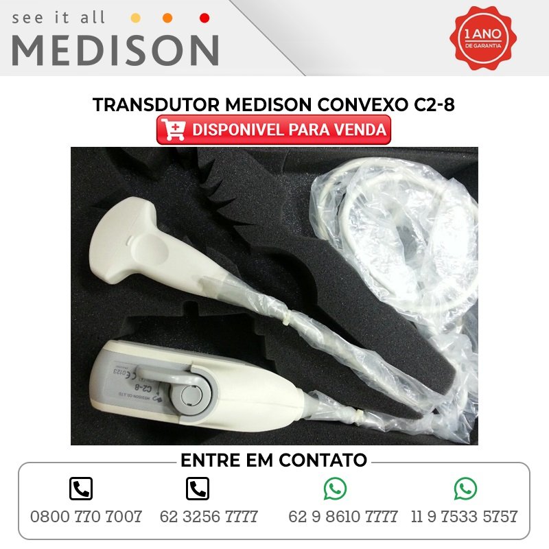 TRANSDUTOR MEDISON CONVEXO C2 8 DISPONIBILIDADE IM