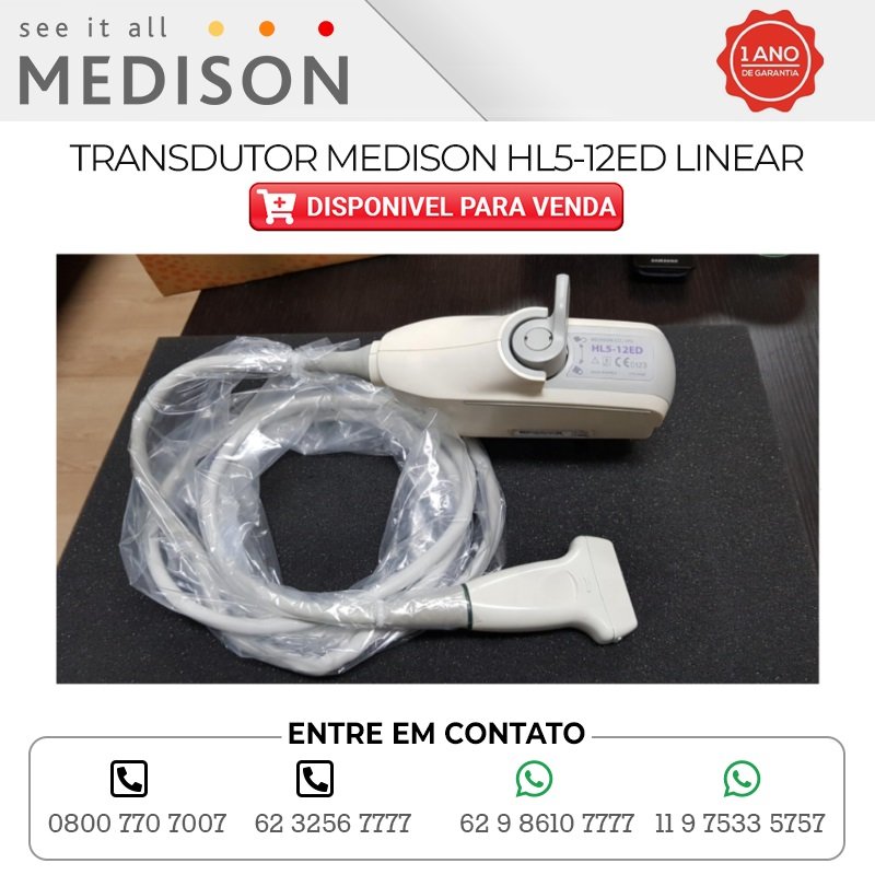 TRANSDUTOR MEDISON HL5 12ED LINEAR DISPONIBILIDADE