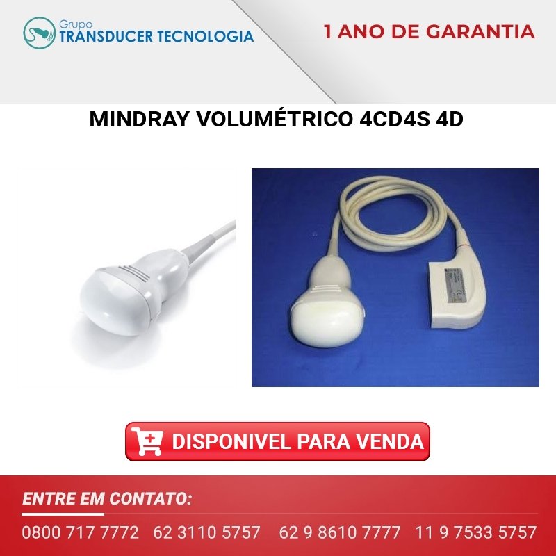 VENDO TRANSDUTOR MINDRAY CONVEXO VOLUMETRICO 4CD4S